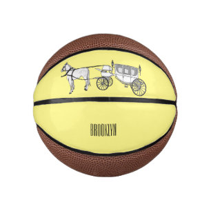 Wedding horse & carriage cartoon illustration mini basketball