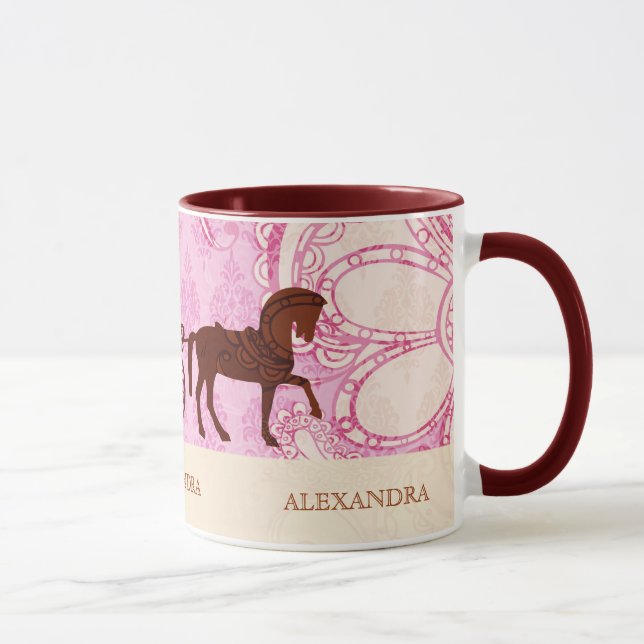 Wedding Horse & Carriage - Custom Text Mug (Right)