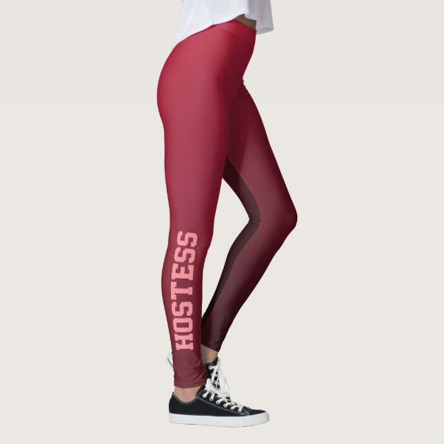 Wedding Hostess Burgundy Ombre Fashion Leggings (Right)