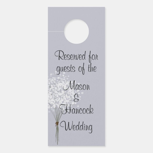 Wedding Hotel Room Reserved  Door Hanger (Front)