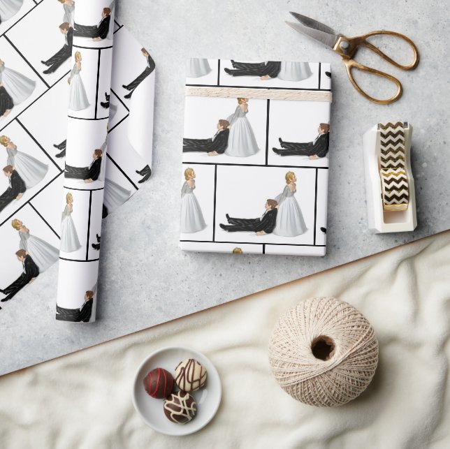 Wedding Humour with Bride and Groom Wrapping Paper (Crafts)