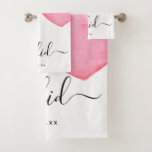 Wedding | I Did | Watercolor Heart | Date Bath Towel Set<br><div class="desc">Bath towel with "i did" in a script typography and watercolor heart makes a great wedding gift or if you just got married. Email me @ JMR_Designs@yahoo.com if you need assistance or have any special requests.</div>