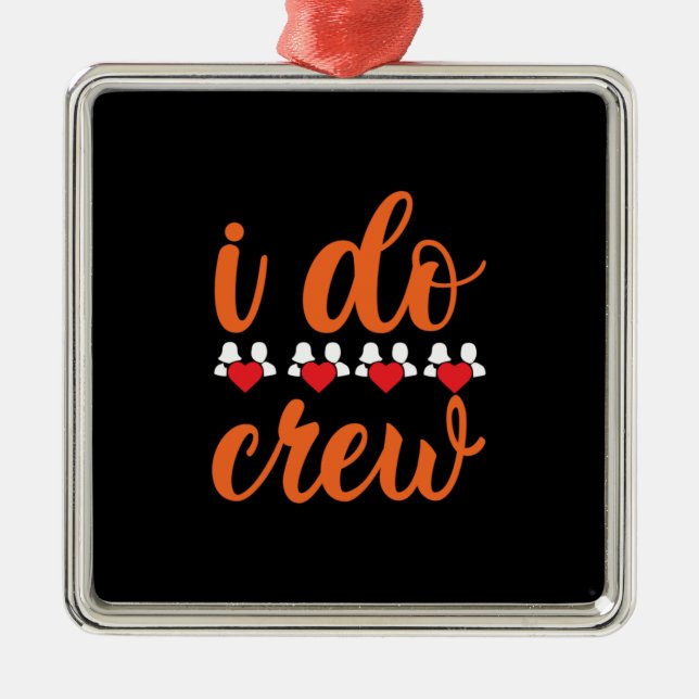 Wedding I Do Crew Metal Tree Decoration (Front)