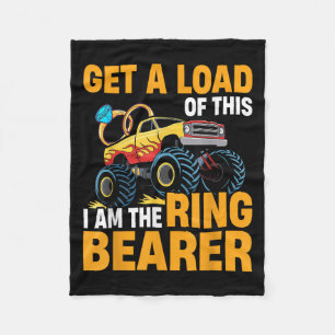 Wedding Iam The Ring Bearer Funny Monster Truck Bo Fleece Blanket