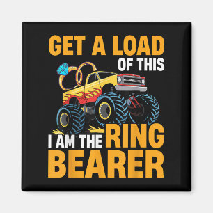 Wedding Iam The Ring Bearer Funny Monster Truck Bo Magnet