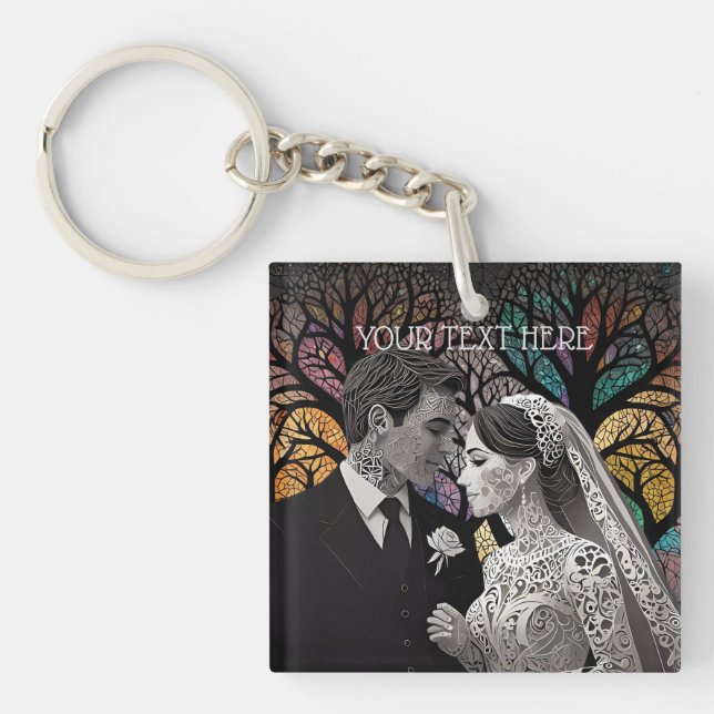 Wedding ideas and Gifts Key Ring (Front)