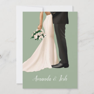Wedding Illustration with Handdrawn illustration Invitation
