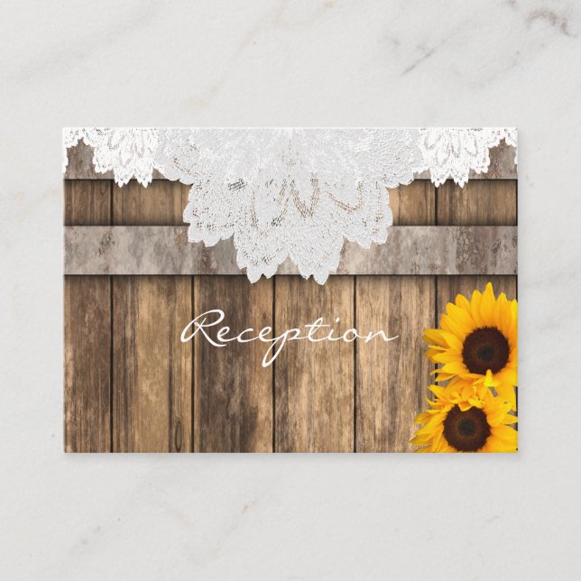 Wedding in a Rustic Wood and Lace - Reception Enclosure Card (Front)