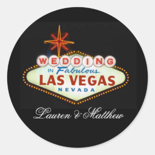 Wedding in Fabulous Las Vegas Classic Round Sticker