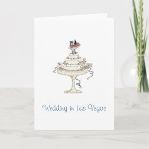 Wedding in Las Vegas Bride & Groom, Cake Card