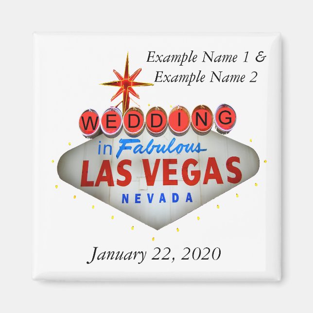 Wedding in Las Vegas Save the Date Magnet (Front)
