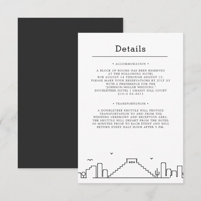 Wedding in Mexico | Guest Details Invitation (Front/Back)