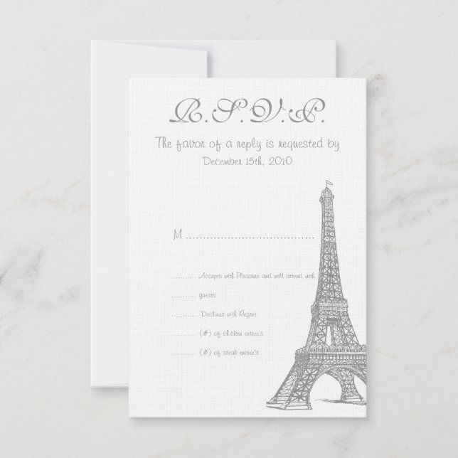 Wedding in Paris RSVP Card (Front)