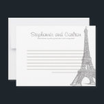 Wedding in Paris Writable Advice Card<br><div class="desc">These adorable Writable Advice Cards are perfect addition to any Wedding. Simply hand these cards to your guests, along with fine tip Sharpie pens. Your guests can then write down any advice they have for the new bride and groom. These are printed at a 4.25" x 5.6" size on glossy...</div>