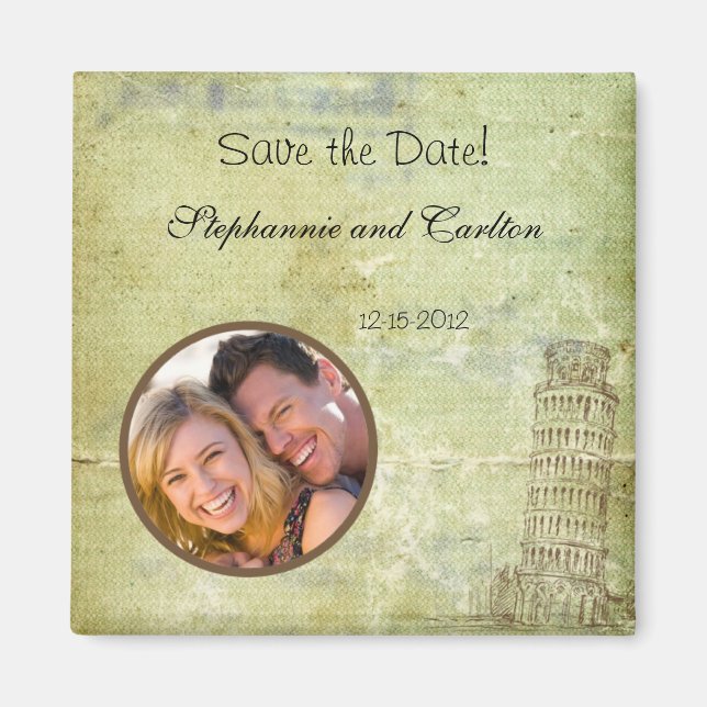 Wedding in Pisa Announcement Magnet (Front)