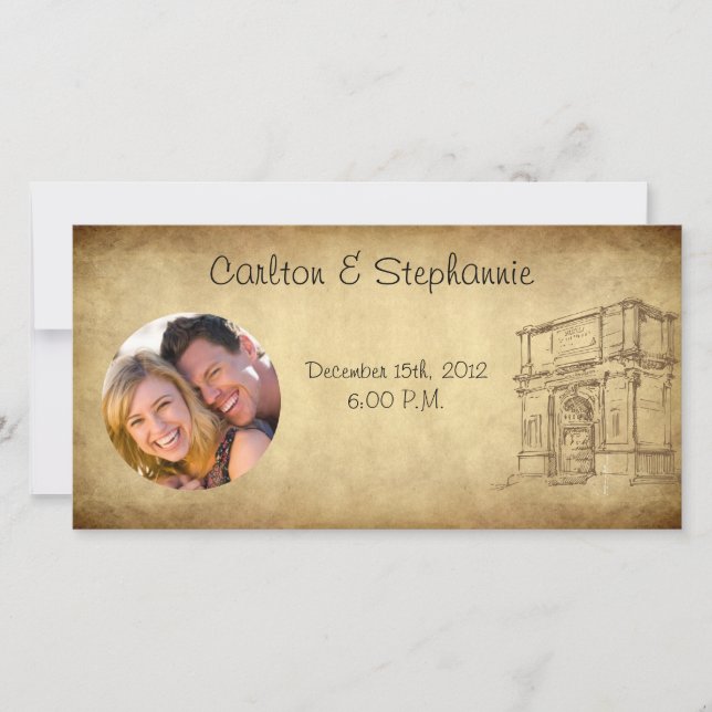 Wedding in Rome Photo Announcement (Front)