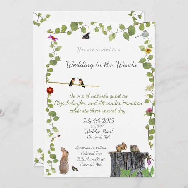 Wedding in the Woods: Invitation (Front/Back)