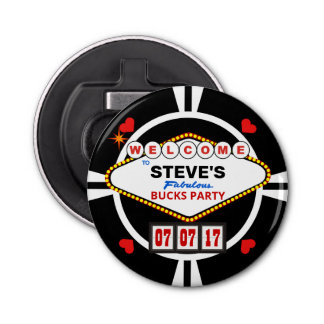 Wedding in Vegas Casino Stag Party Poker Chip Bottle Opener