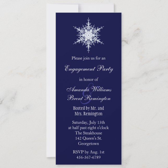 Wedding  in Winter Engagement Party Invitation (Front)