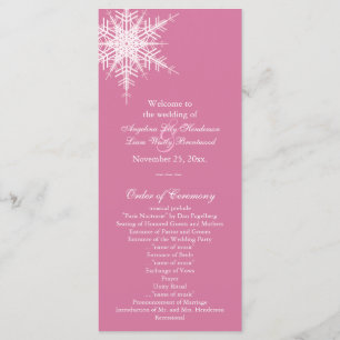 Wedding in Winter Program (pink) Programme