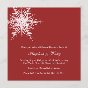 Wedding in Winter Rehearsal Dinner Invitation