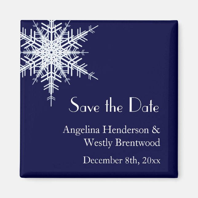 Wedding in Winter Save the Date Magnet (Front)