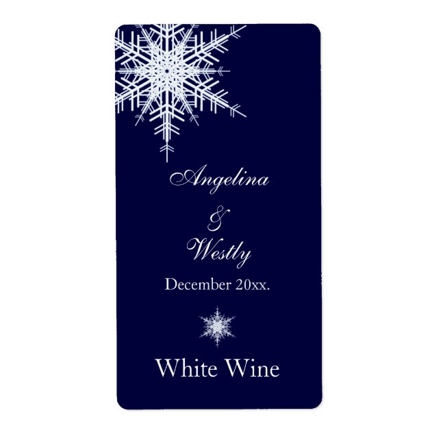 Wedding in Winter Wine Label (Front)
