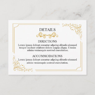 Wedding Info card