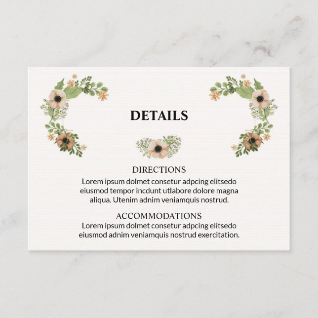 Wedding Info card (Front)