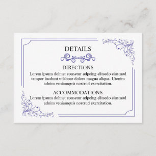 Wedding Info card