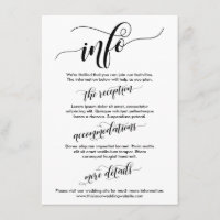 Wedding Info Simple Black & White Elaborate Script