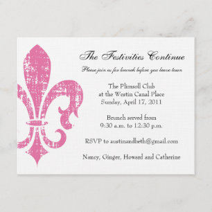 Wedding Information Card   New Orleans   Pink
