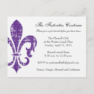 Wedding Information Card New Orleans Purple