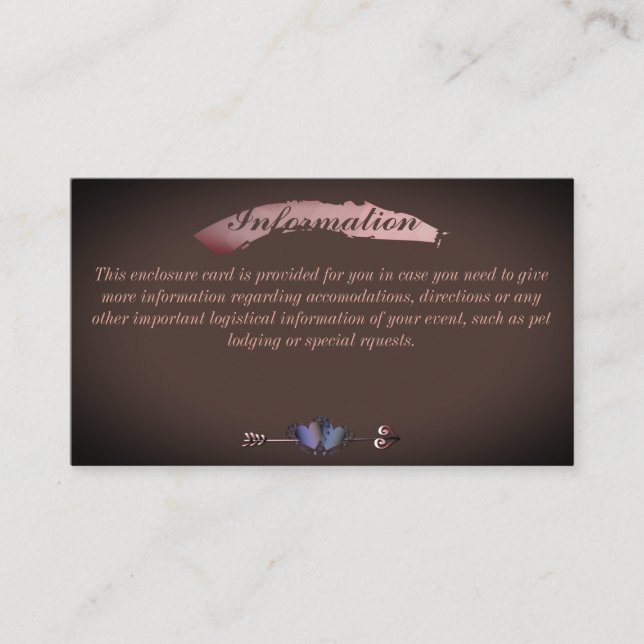 Wedding Information Chocolate Sangria Enclosure Card (Front)