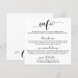 Wedding Information Elegant Script Enclosure Card