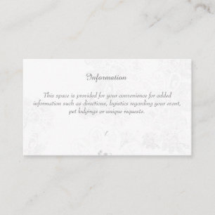 Wedding Information Enclosure(w/White Floral) Enclosure Card