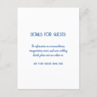 Wedding Information Guests Blue White 2024