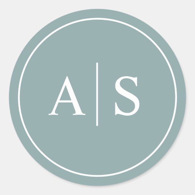 Wedding Initials Minimalist Stationery/Favour Clas Classic Round Sticker (Front)