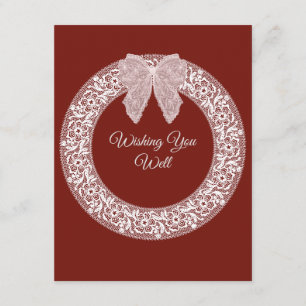 Wedding Insert Enclosure Card Lace Bow
