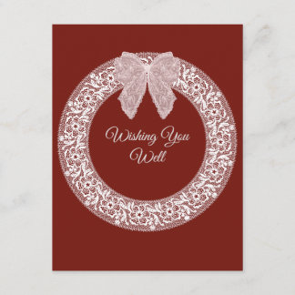 Wedding Insert Enclosure Card Lace Bow