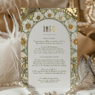 Wedding Insert INFO Card Vintage Art Nouveau Mucha