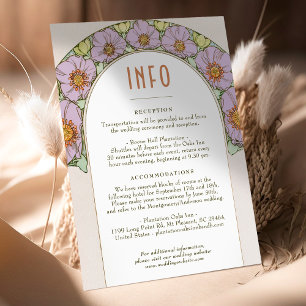Wedding Insert INFO Vintage Art Nouveau by Mucha I Invitation