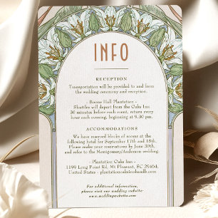 Wedding Insert INFO Vintage Art Nouveau by Mucha I Invitation