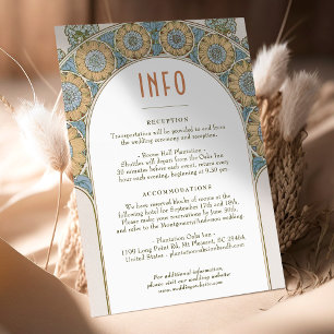 Wedding Insert INFO Vintage Art Nouveau by Mucha I Invitation