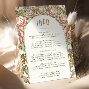 Wedding Insert INFO Vintage Art Nouveau by Mucha Invitation
