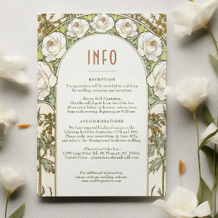 Wedding Insert INFO Vintage Art Nouveau by Mucha Invitation
