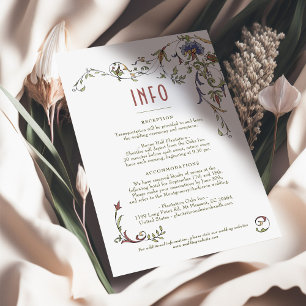 Wedding Insert INFO Vintage Victorian Belle Epoche Invitation