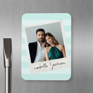 Wedding Instagram Photo Retro frame Custom Text Magnet