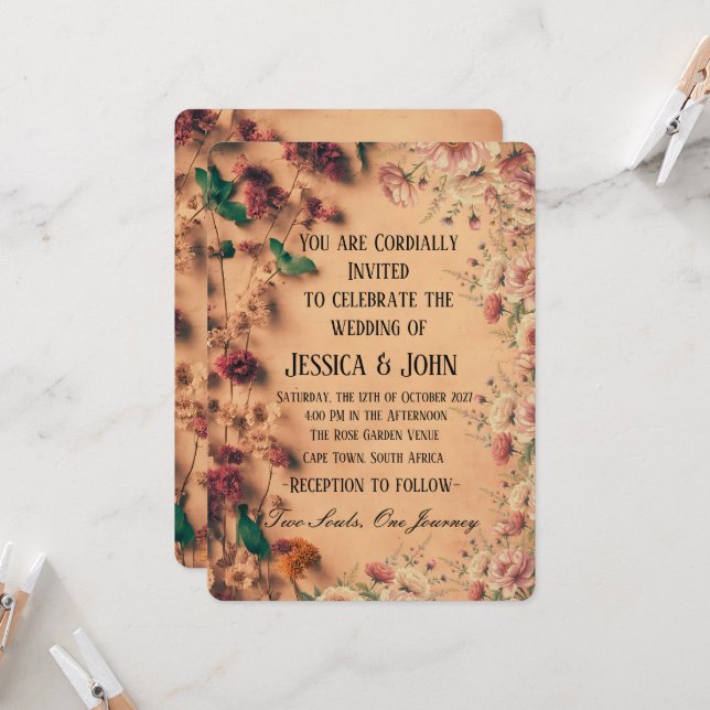Wedding Invitation  (Front/Back In Situ)