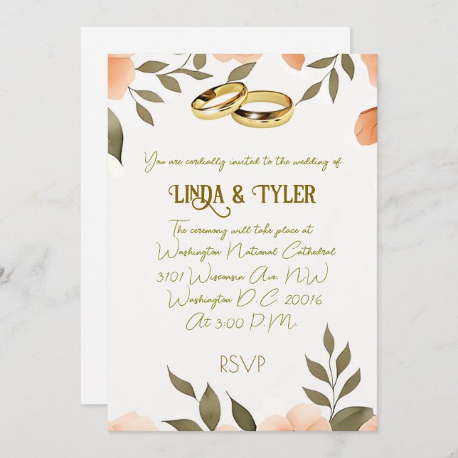 " WEDDING INVITATION " (Front/Back)